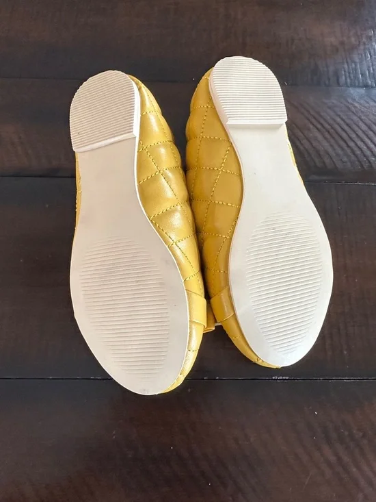 Janie and Jack Quilted Yellow Bow Girls Ballet Flats - Picture 4 of 4